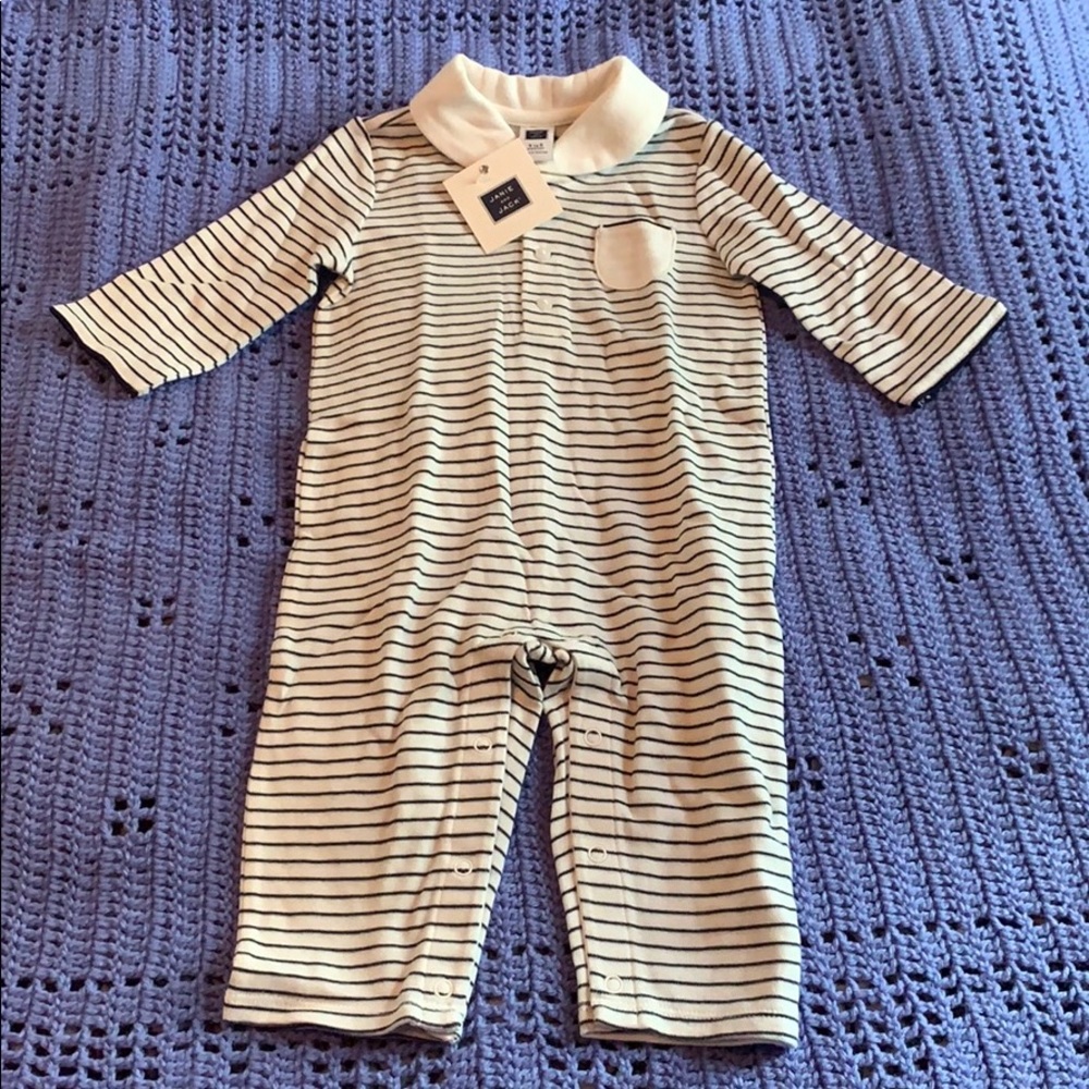 Janie and Jack Striped Baby Jumpsuit, 3-6 months